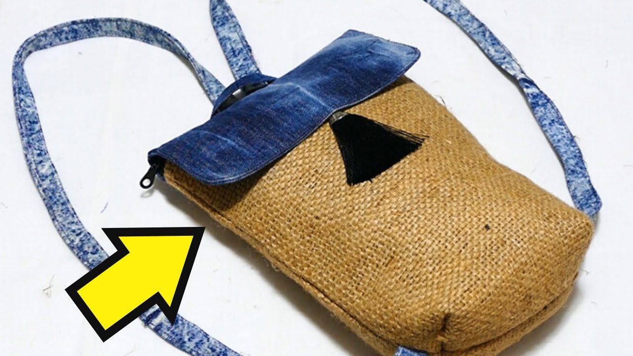 How to Make a Stylish Denim & Jute Bag from Old Clothes