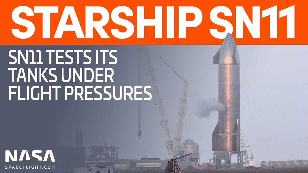 SpaceX Boca Chica: Starship SN11 Tests Tanks Under Flight Pressures - Fires RCS Thrusters