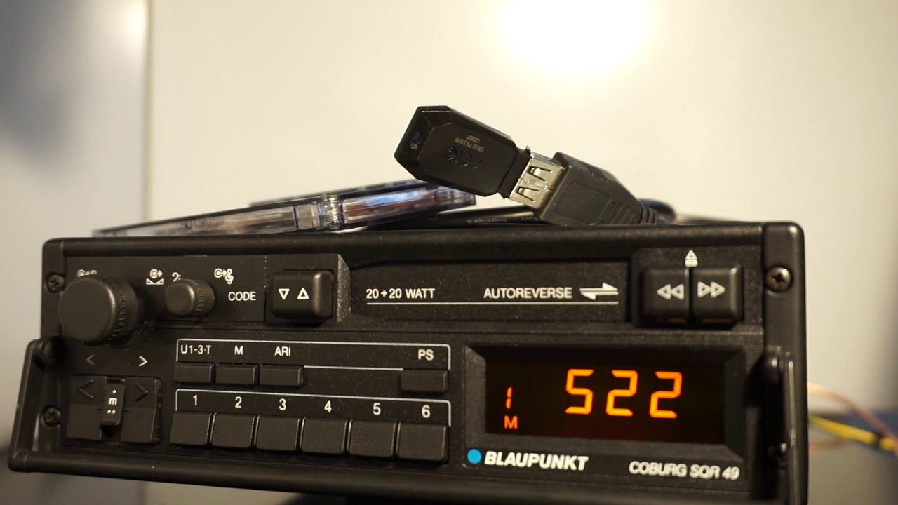 Old school vintage car radio Blaupunkt Coburg SQR-49 with USB module