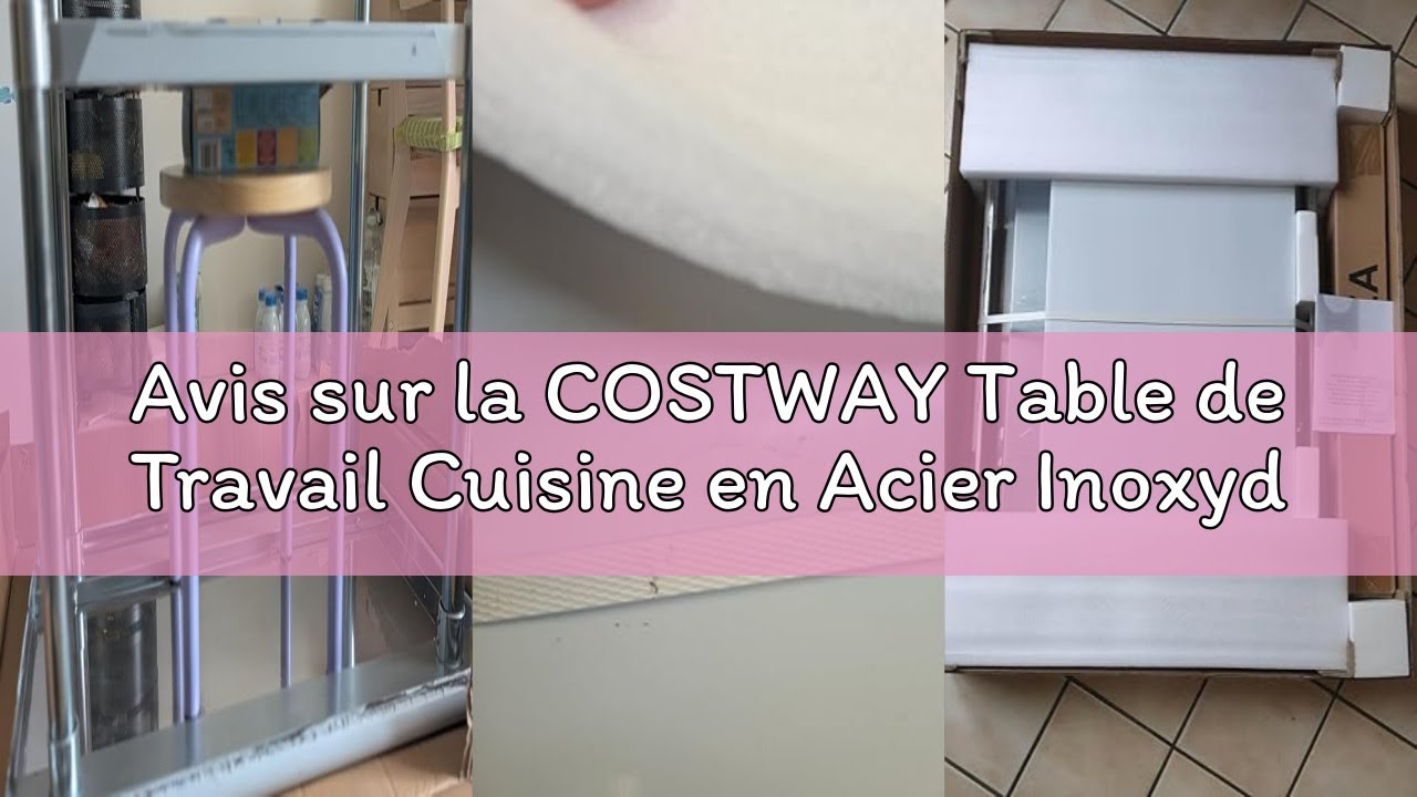 Avis sur la COSTWAY Table de Travail Cuisine en Acier Inoxydable, Plan de Travail Cuisine à 2 Niveau