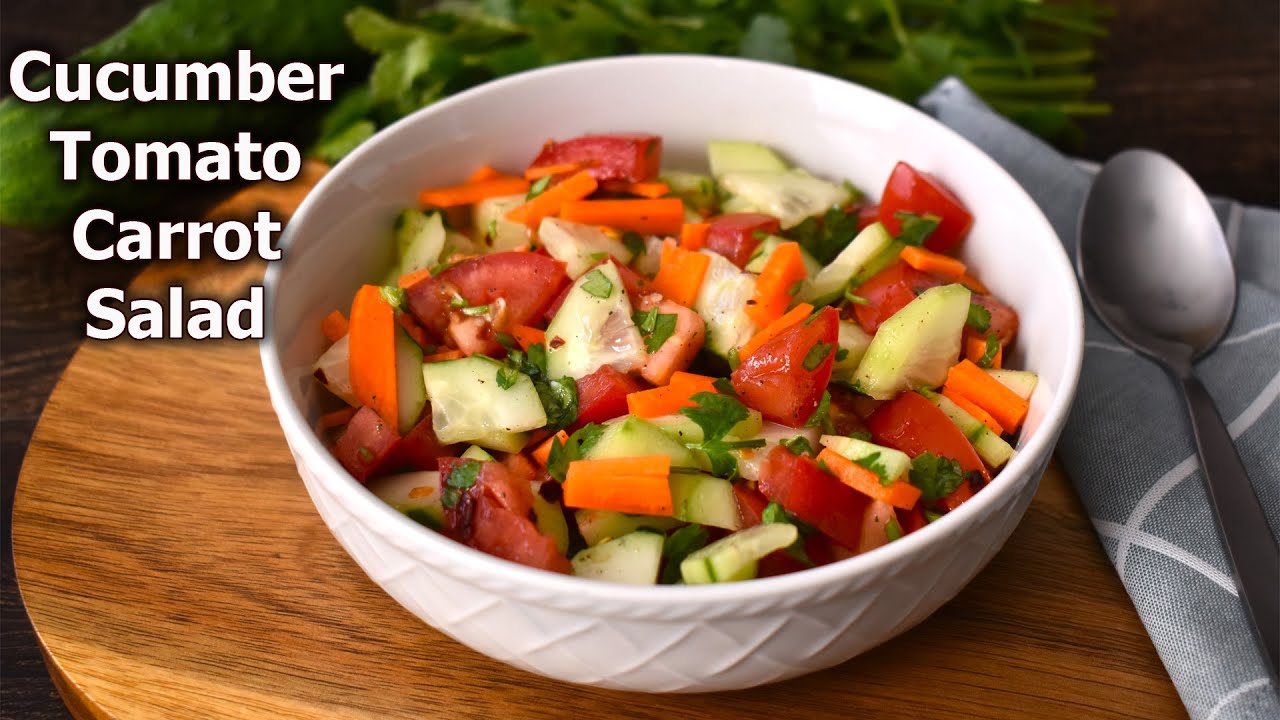 Salad Recipe | Cucumber Tomato Carrot Salad | Easy Weight loss Salad Recipe