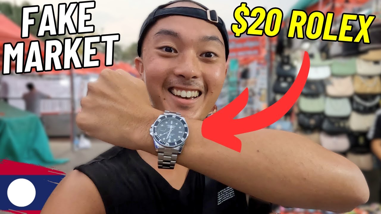 Shopping at the LARGEST Fake Market in Laos