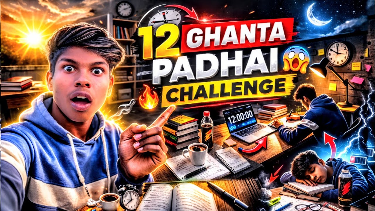 12 Ghanta Padhai Challenge 😱 | Kya Main Complete Kar Paya?😱