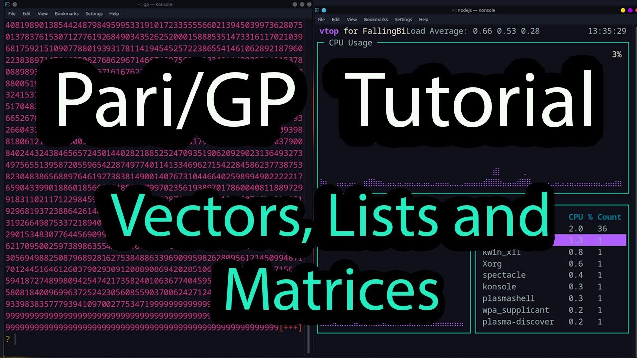 Pari/GP Tutorial: Vectors, Lists, and Matrices