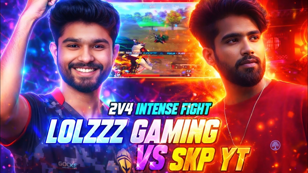LOLZZZ GAMING VS SKP YT LIVE FIGHT | 2v4 Intense Fight 😡