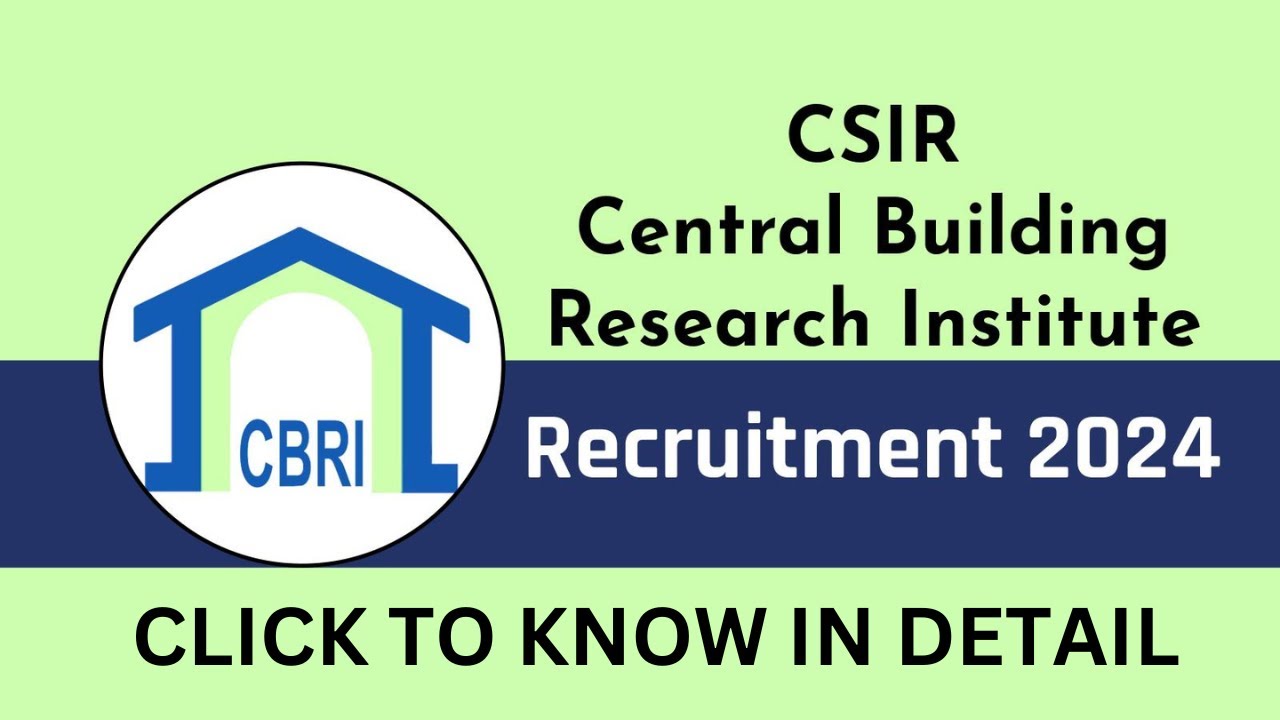 Job Vacancy | CSIR Central Building Research Institute CBRI recruitment 2024 | TA Recruitment 2024 |