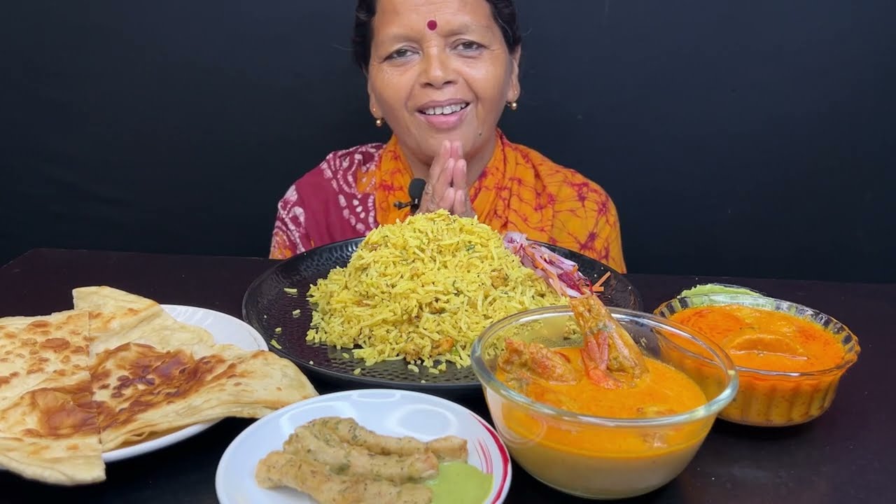 BIGBITES, EATING TRIKON PARATHA WITH ALURDOM, CHINGRI POLAO WITH CHINGRI MALAI CURRY,।।