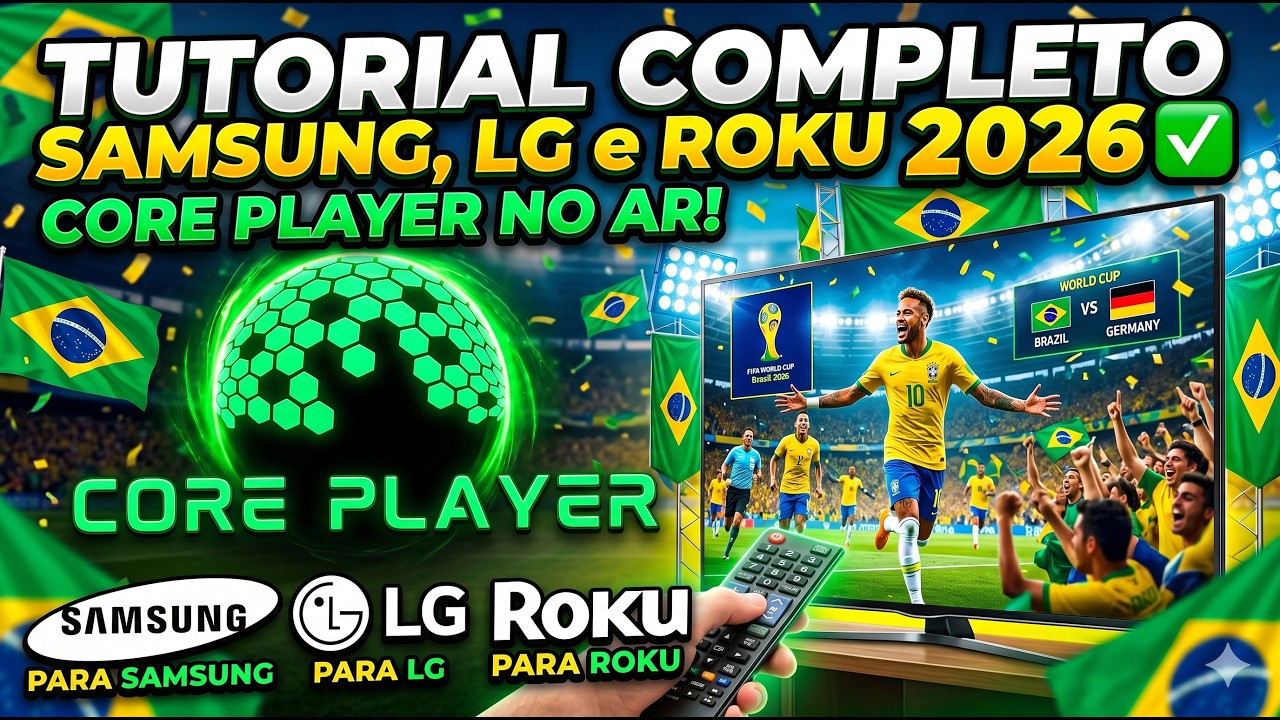 CORE PLAYER: Tutorial Completo Samsung, LG e Roku 2026 ✅