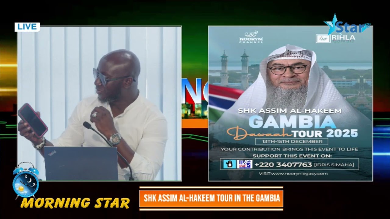 SHK ASSIM AL-HAKEEM Tour in The Gambia | Interview with IMAM ABDOUKARIM KUYATEH on Morning Star