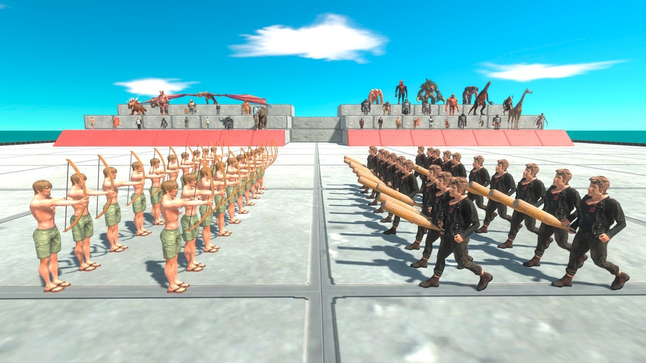 20 vs 20 Melee Units vs Ranged Units - Animal Revolt Battle Simulator