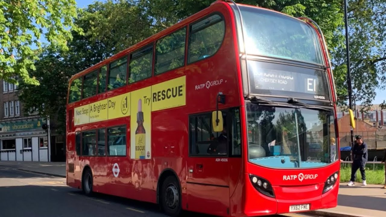 Journey on Route E1 ( ADH45036 YX62FME ) | Alexander Dennis Enviro 400H | Ratp Group