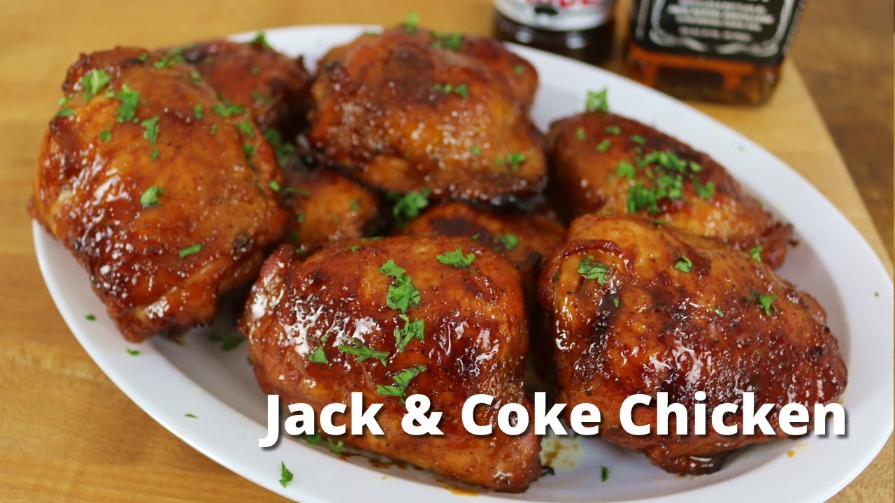Jack & Coke Chicken Thighs | Smoked Chicken Thighs with Jack Daniels Glaze on Drum Smoker