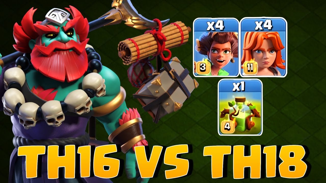  TH16 VS TH18 🔥 I Destroying th18 with th16 army 💥 #clashofclans 