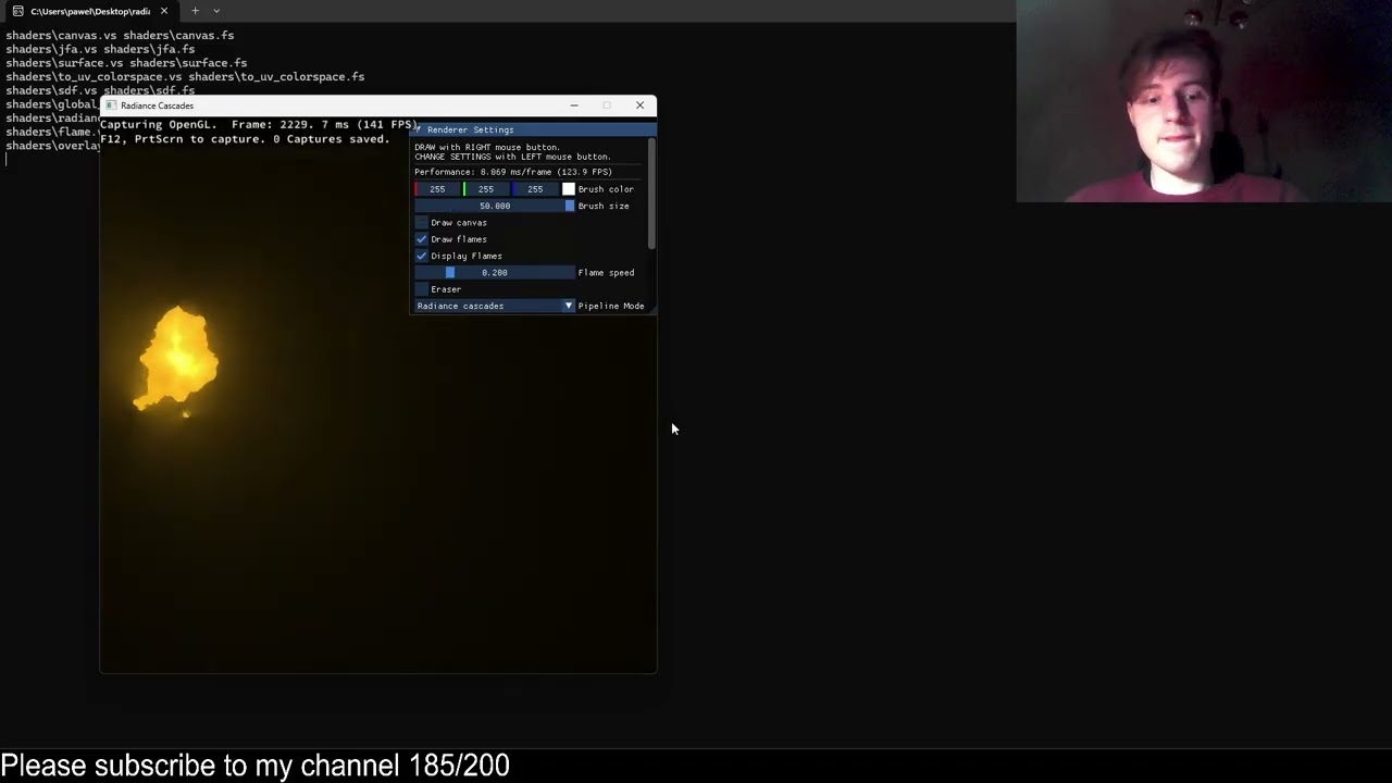 Presentation of flame shader used in my radiance cascades app.