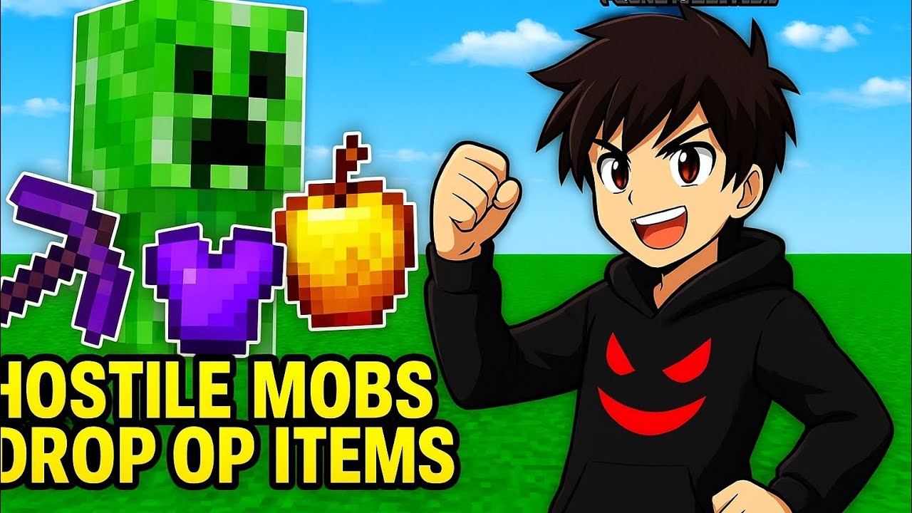 Minecraft But, Hostile Mobs Drops Op Items