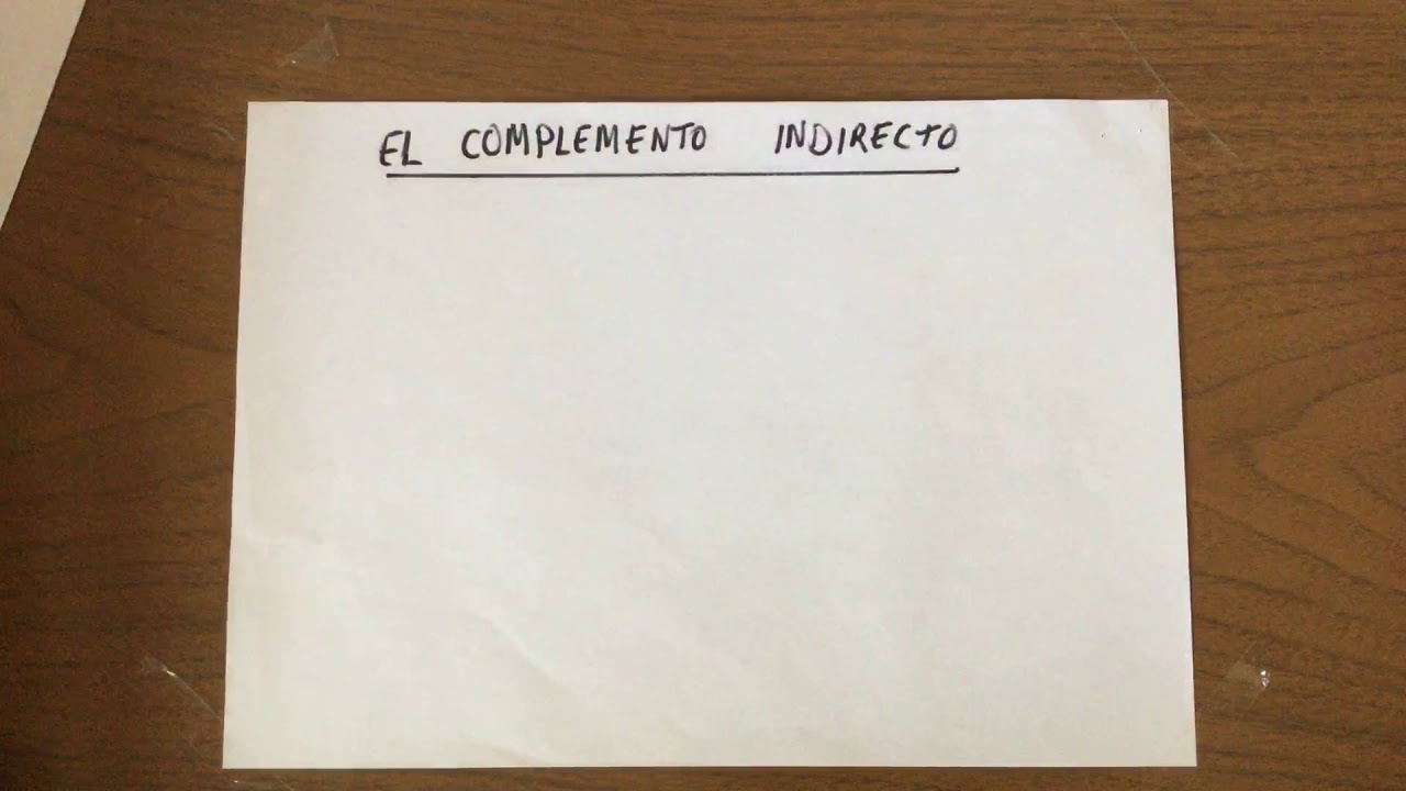 El complemento indirecto
