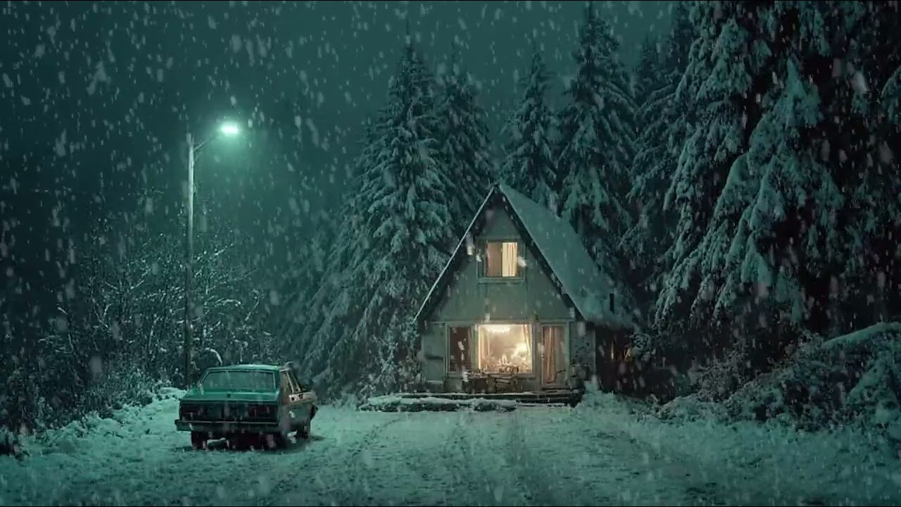 Arctic Cold Wind Passing Through a Frozen Valley Beneath the Night Sky | Gentle Relaxing Ambience