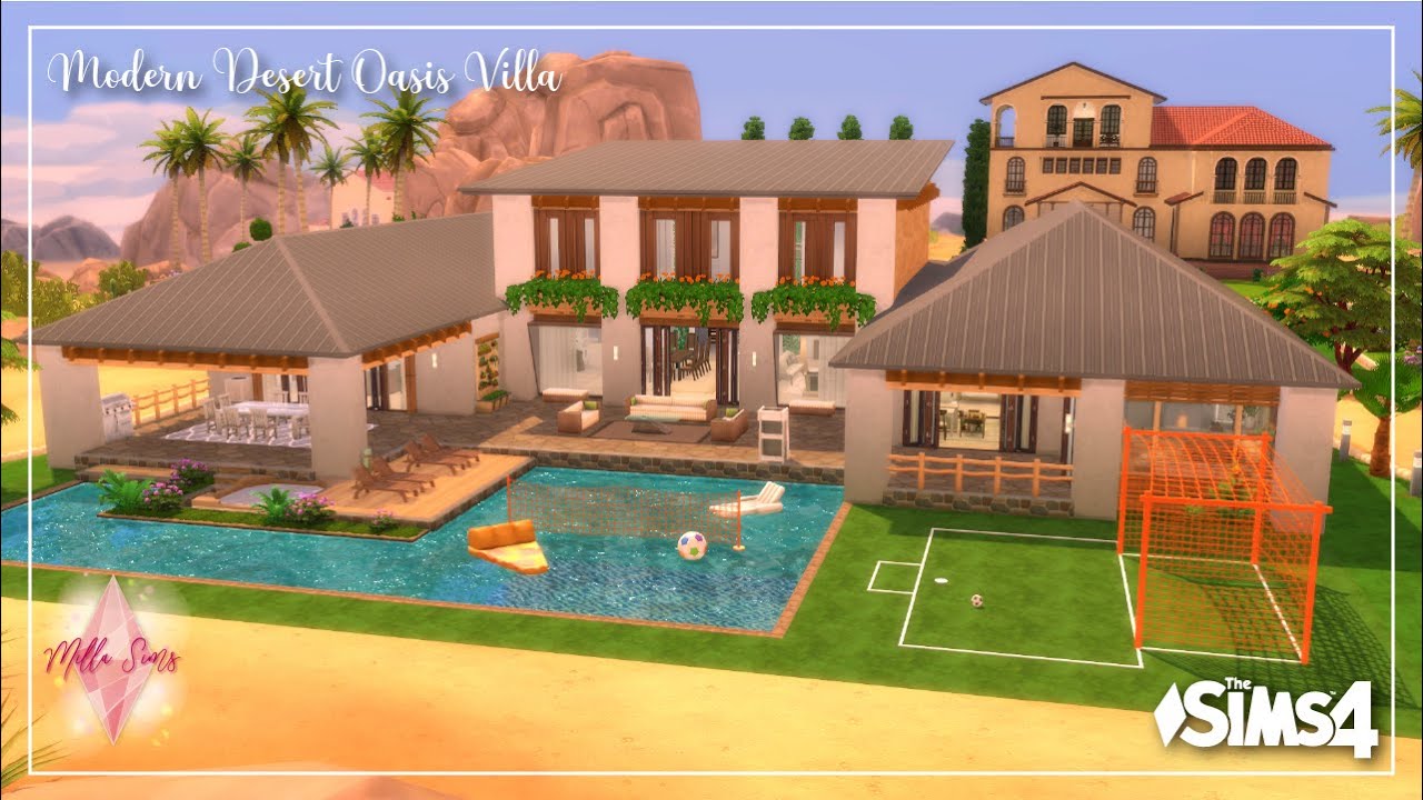 Modern Desert Oasis Villa | The Sims 4 | No CC | Stop Motion