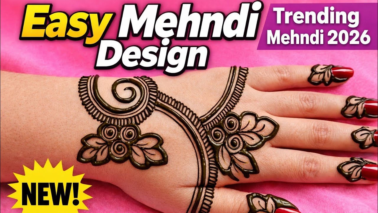 Very easy back hand mehndi design।।Simple Mehndi Design।।Mehndi ka design।।New unique mehndi design।