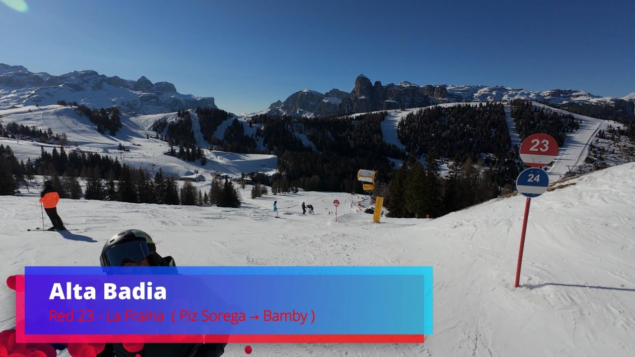 Narty Alta Badia - Red 23 - La Fraina ( Piz Sorega &rarr; Bamby ), Dolomity - Włochy, 2025