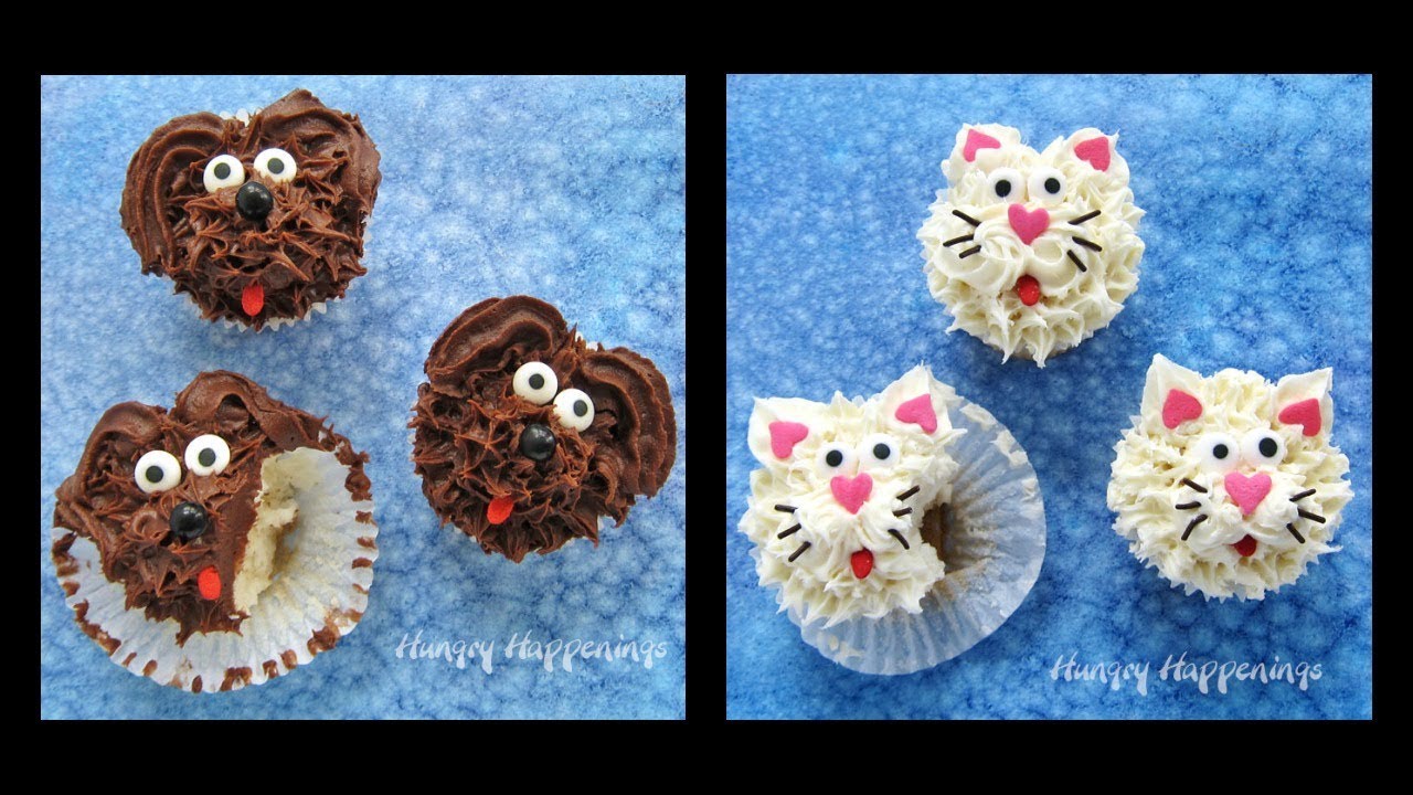 Cat and Dog Cupcakes