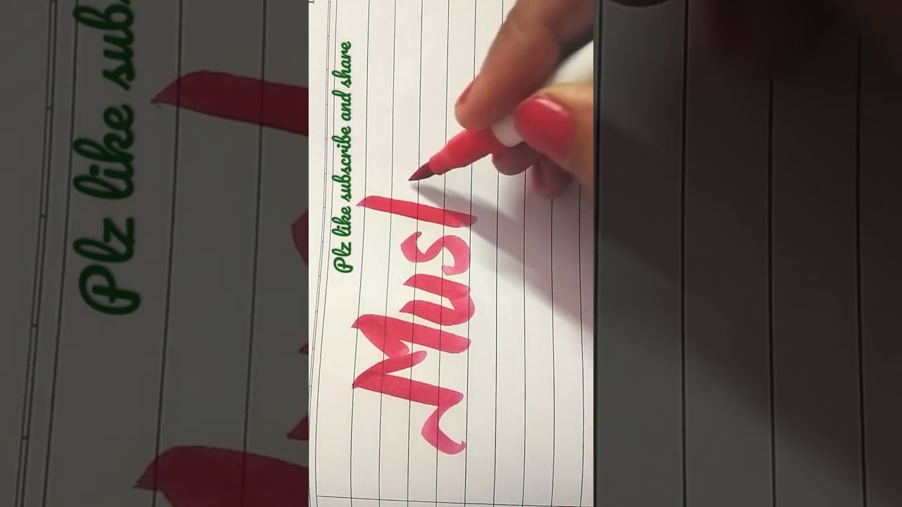 Requested name Muskan #shorts #how to improve english handwriting #viral #calligraphy #abcd #ytshort