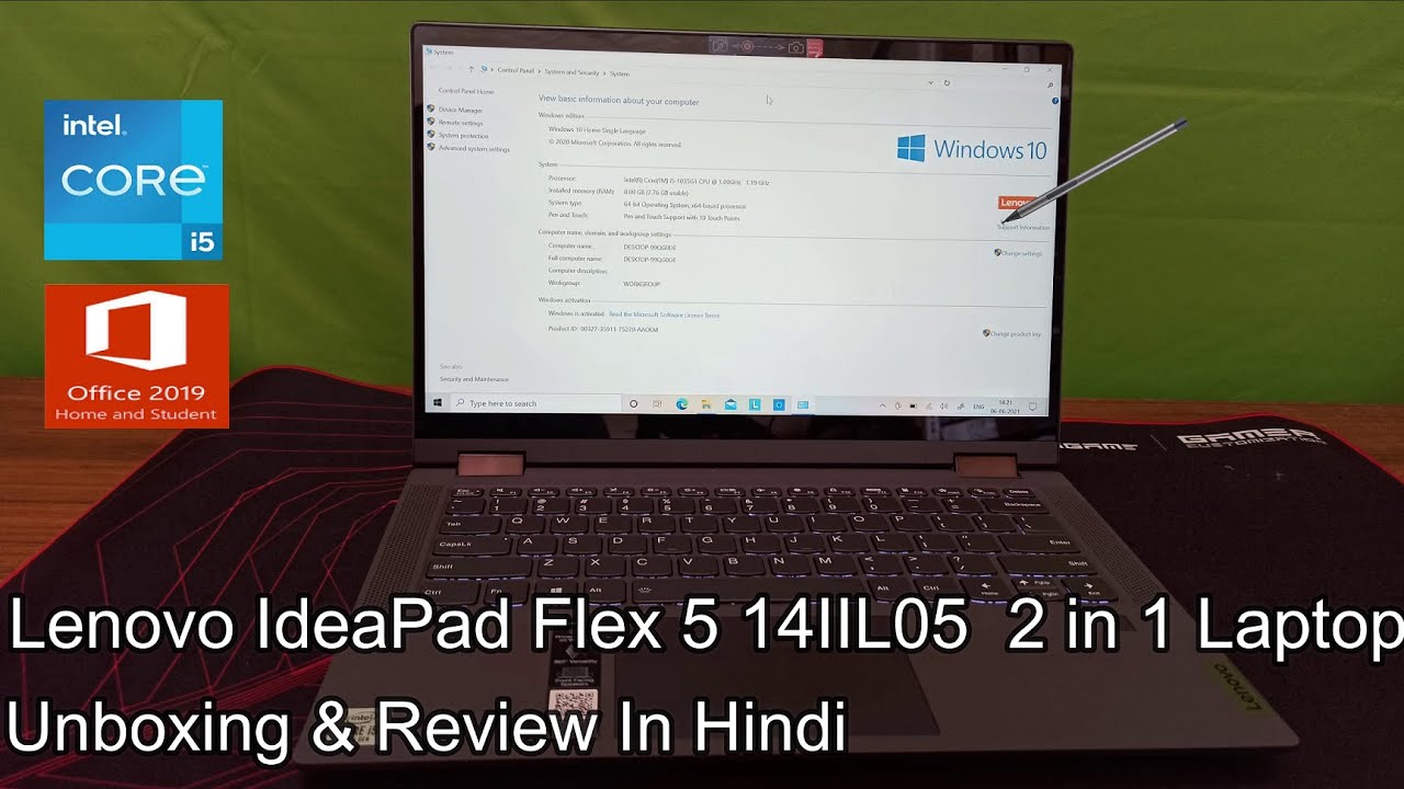 Lenovo IdeaPad Flex5 14IIL05 | 2 in 1 Laptop | Core i5 10th gen | 512Gb SSD |Unboxing & Review Hindi