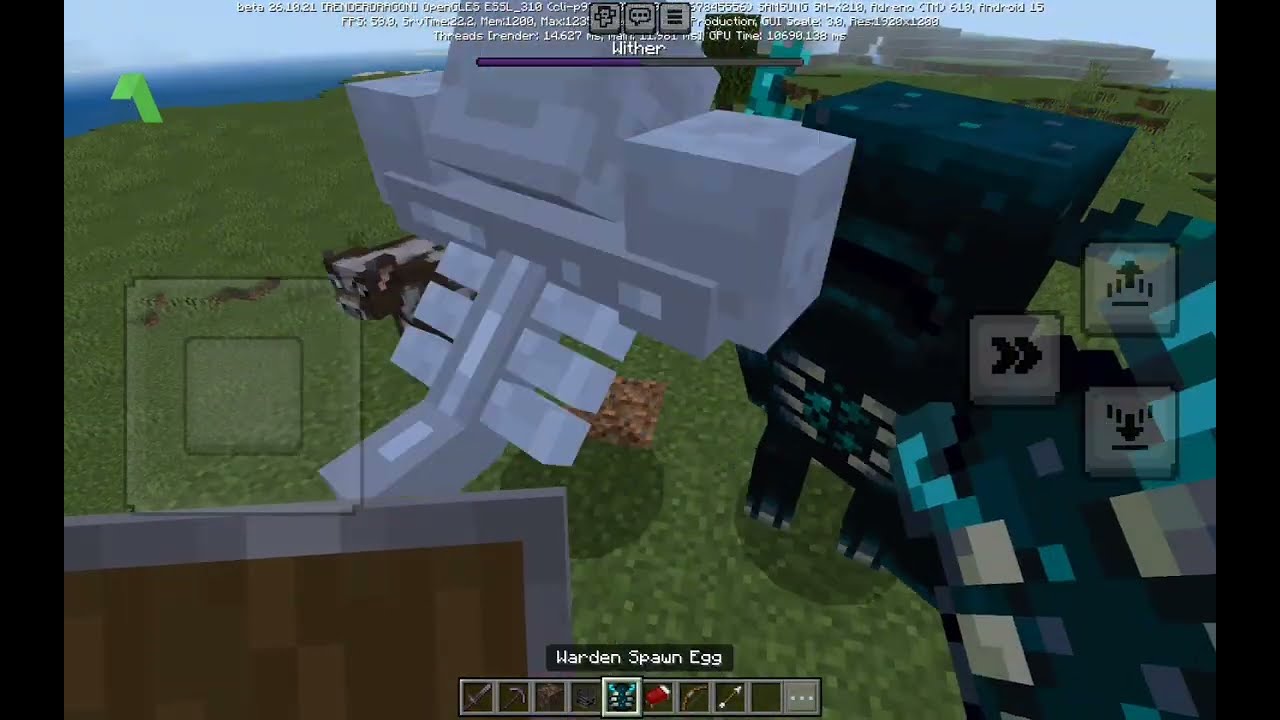 The Bedrock Wither vs The Warden(on land)