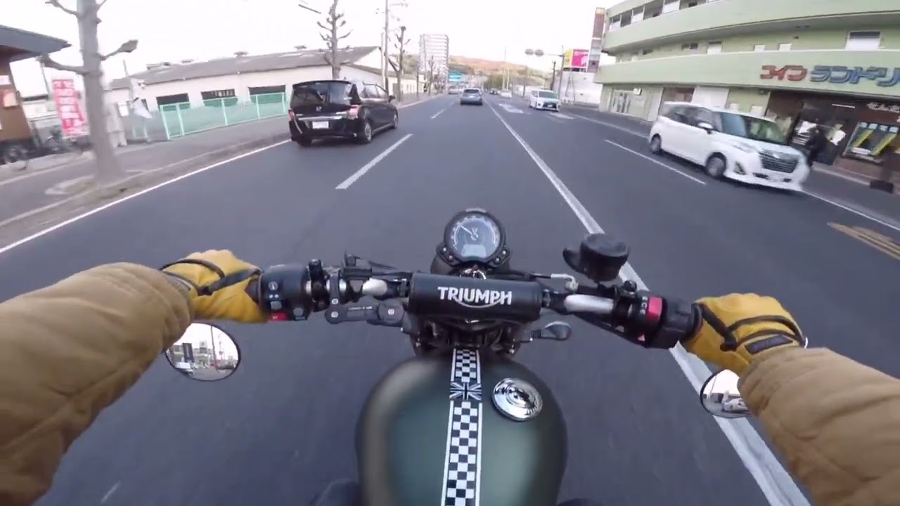 TRIUMPH Scramblesr900 Exshaust Sound/スクランブラー900 マフラーサウンド　海と🌮