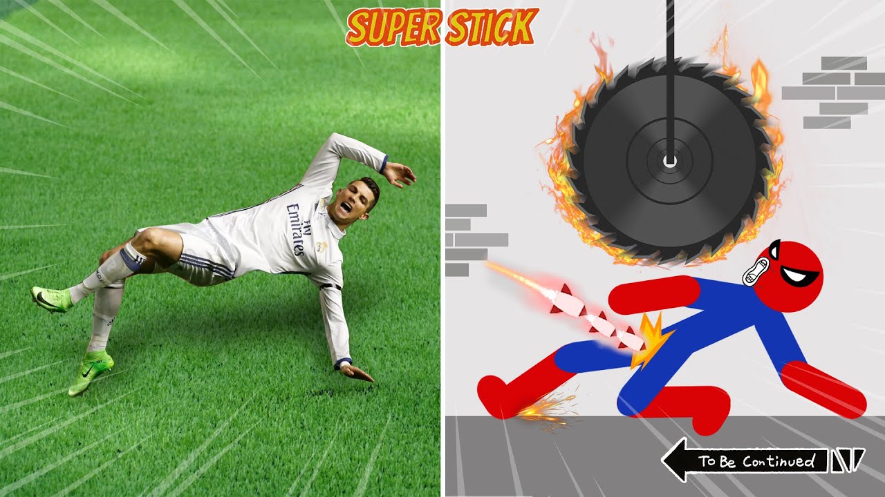 20 Min Real Football vs Stickman | Stickman Dismounting funny moments | Best Falls #43