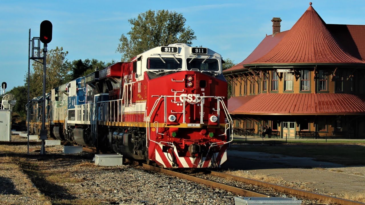 CSX 911, 1776 & 3194: Railfanning at the Hamlet Seaboard Festival 10/26/19