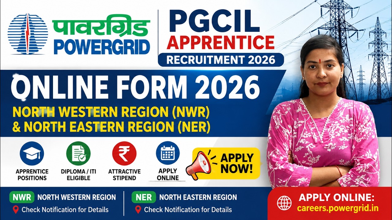 PGCIL Apprentice Online Form 2026 for Northern Region