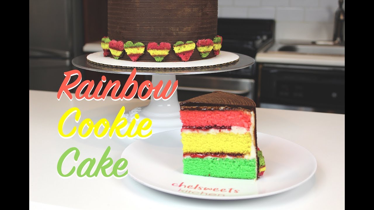 How To Make A Rainbow Cookie Cake | CHELSWEETS