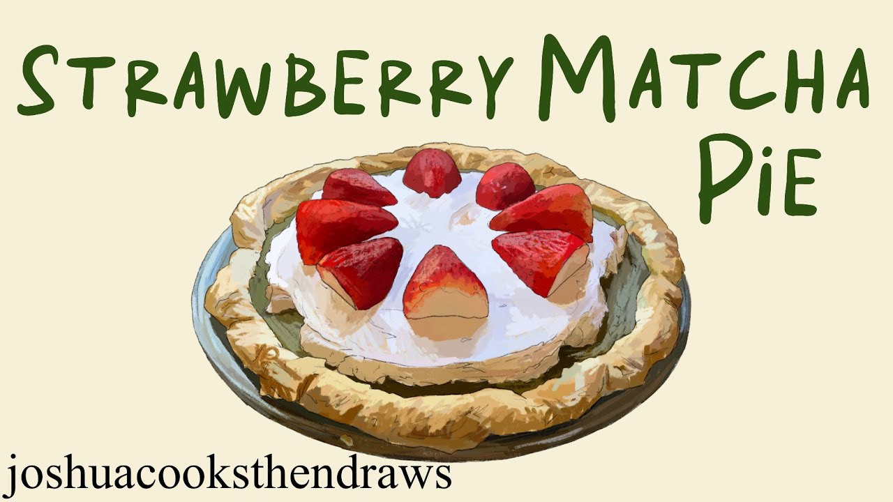 Strawberry Matcha Pie recipe - the perfect pie for spring