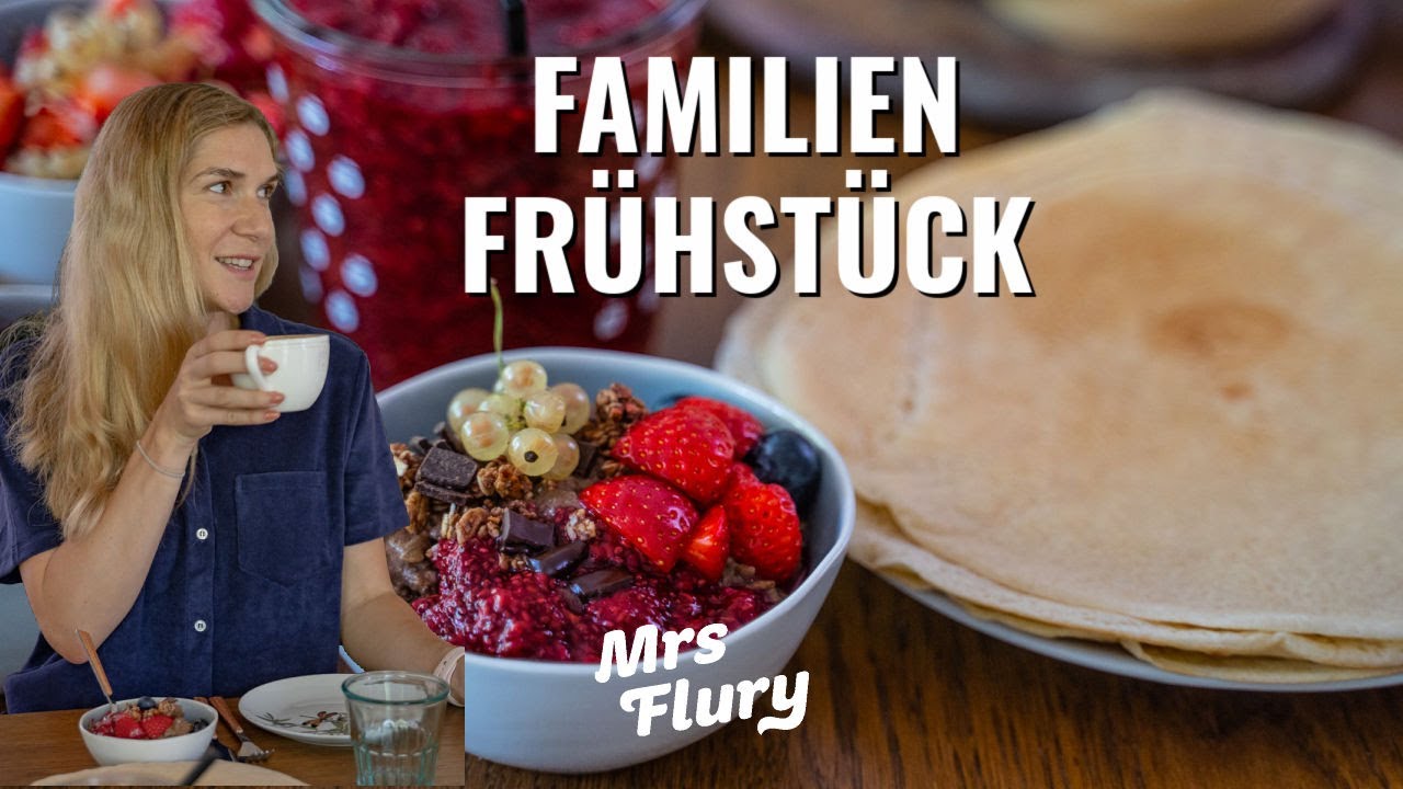 Mrs Flury Frühstück - Schoko Porridge - Dinkelcrêpes - Chia-Marmelade