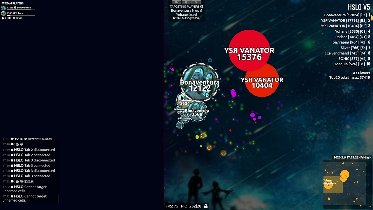 Agar.io Yohane's europe server takeover
