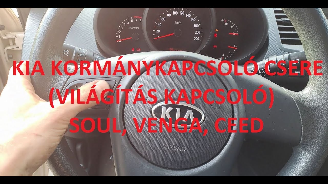 KIA Soul, Ceed, Venga kormánykapcsoló csere (légzsák szerelés)