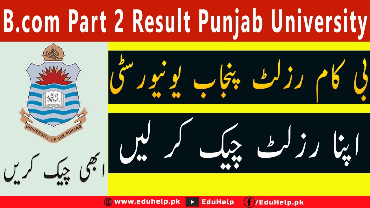 B Com Part 2 Result 2021 Punjab University