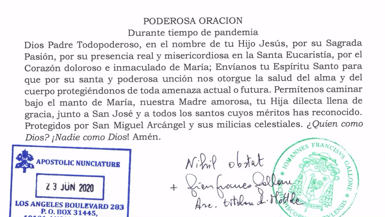 Oraci&oacute;n poderosa en tiempo de pandemia