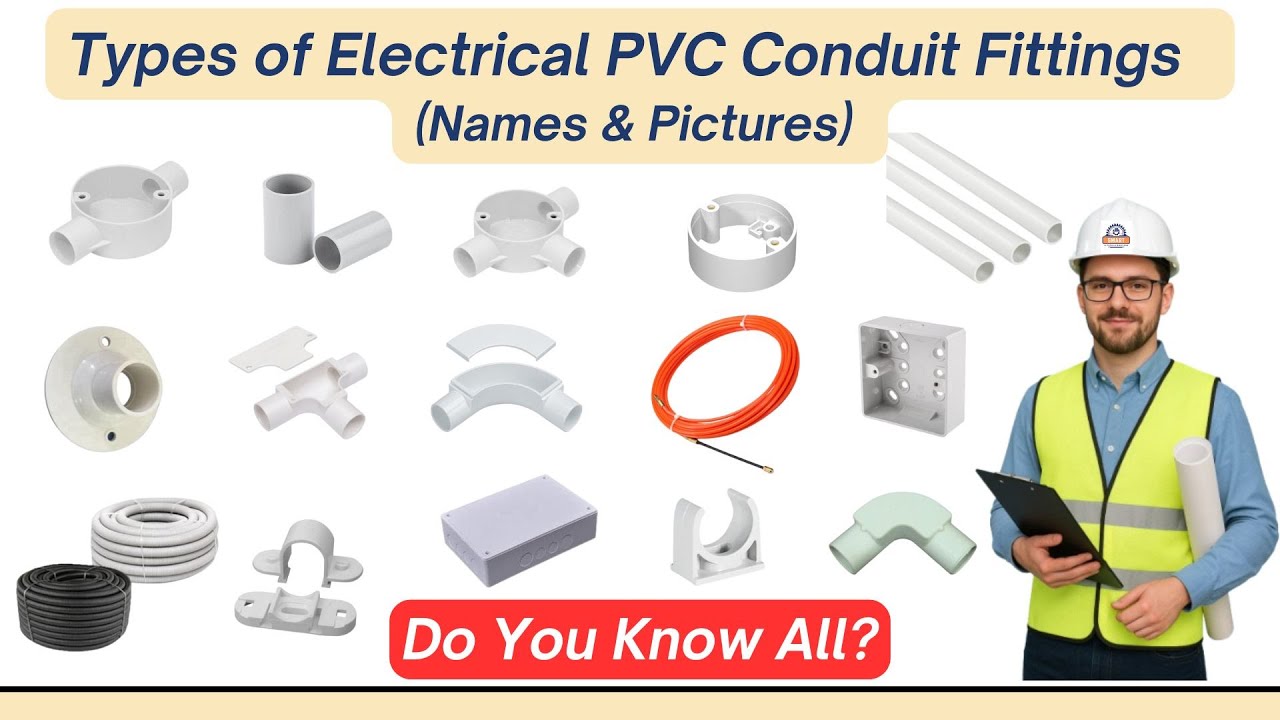 Types of PVC Conduit Fittings with Names & Pictures #electrical #electrician #conduit