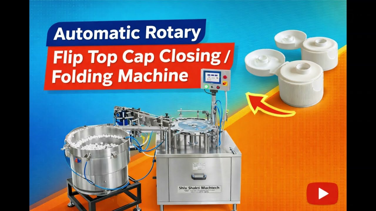Automatic Rotary Flip Top Cap Closing Machine | Open Flip Top Cap Folding  | Shiv Shakti Machtech