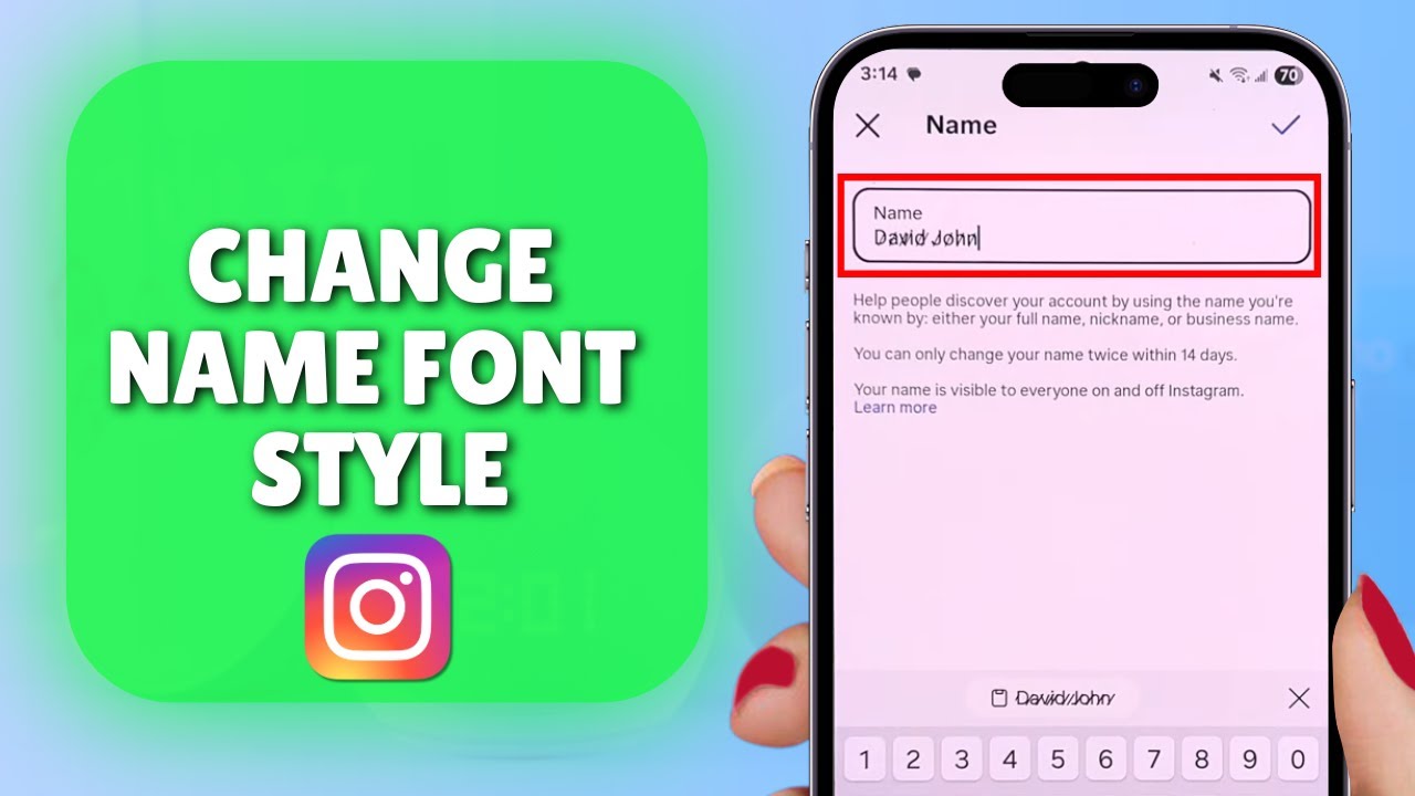 Как изменить стиль шрифта имени в Instagram