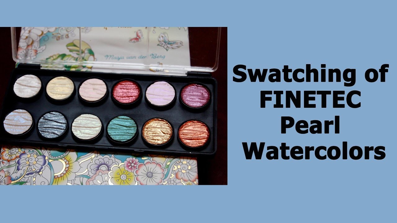 Swatching and review of Coliro Finetec Pearl watercolors / Coloring with Alena