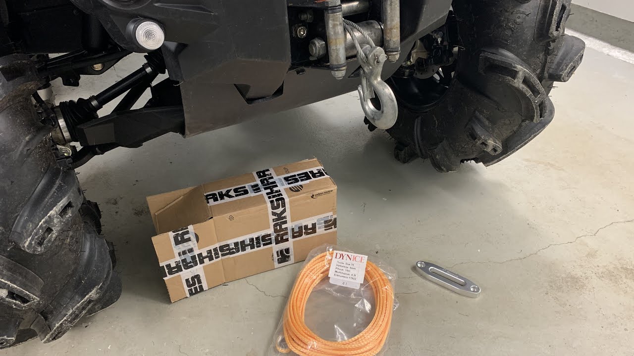 How To Replace Winch Cable to Rope | Can-am Outlander (Warn winch)