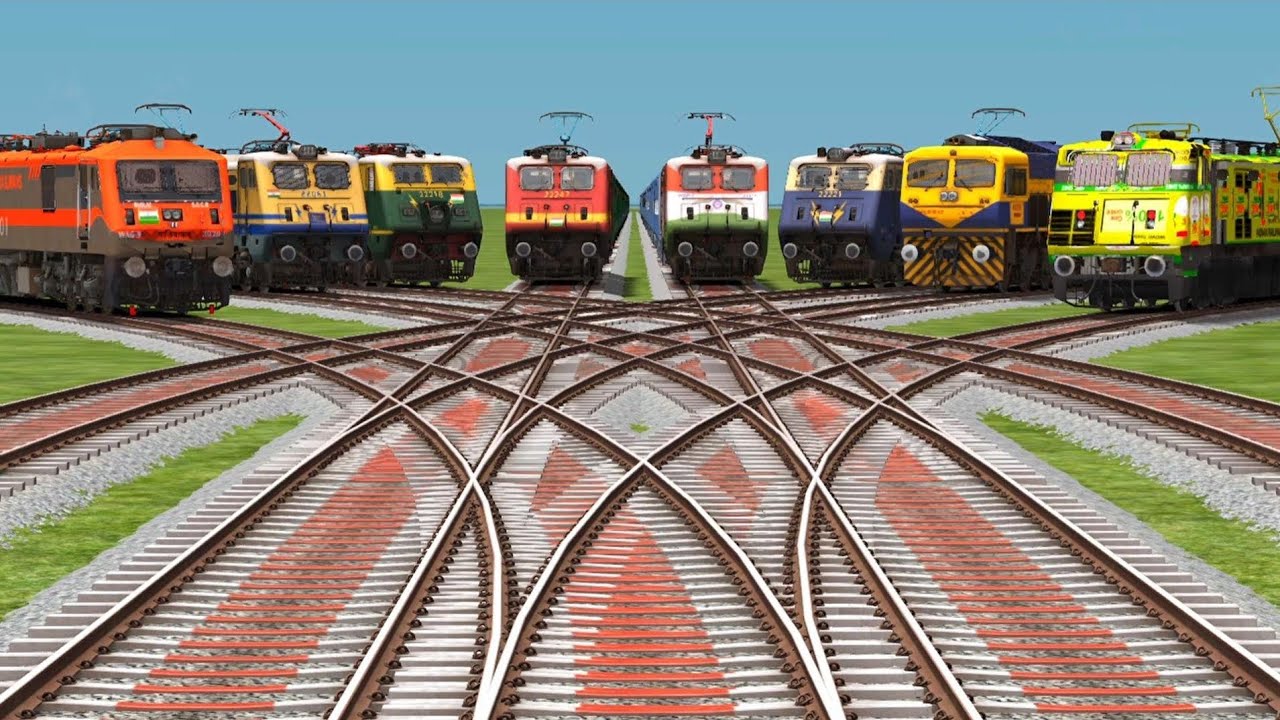 Trains Are Always Locomotives || Train ⚓ Crossing Railroad Gaming || how trains change tracks