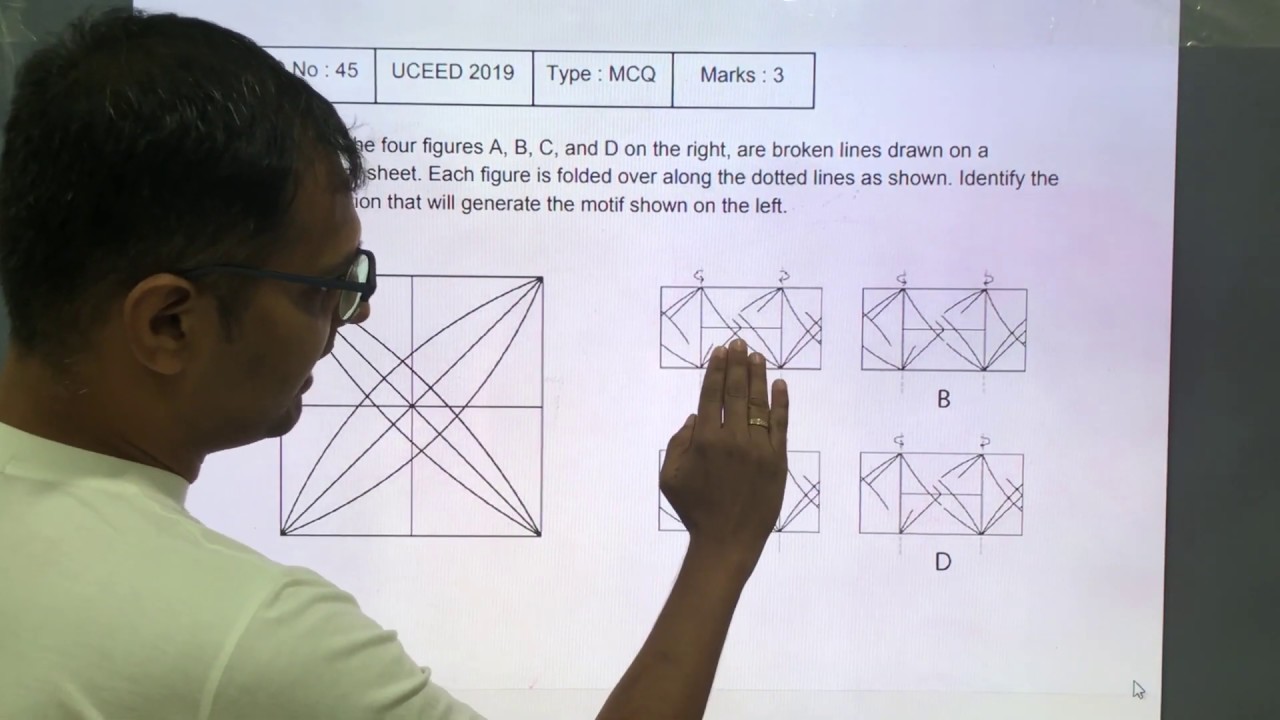 UCEED 2019 Solved Paper - Solution for Question No. 45
