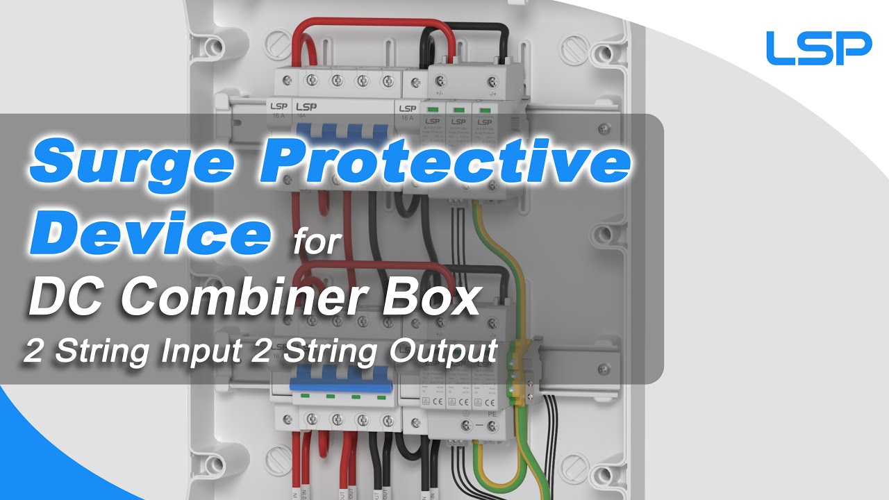 Solar Surge Protection Device SPD Installation for PV Combiner Box - 2 String Input 2 String Output