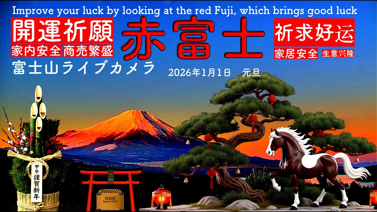 【富士山ライブカメラ】Mt. Fuji live camera, World heritage of JAPAN　赤富士パワーを毎日お届け。 