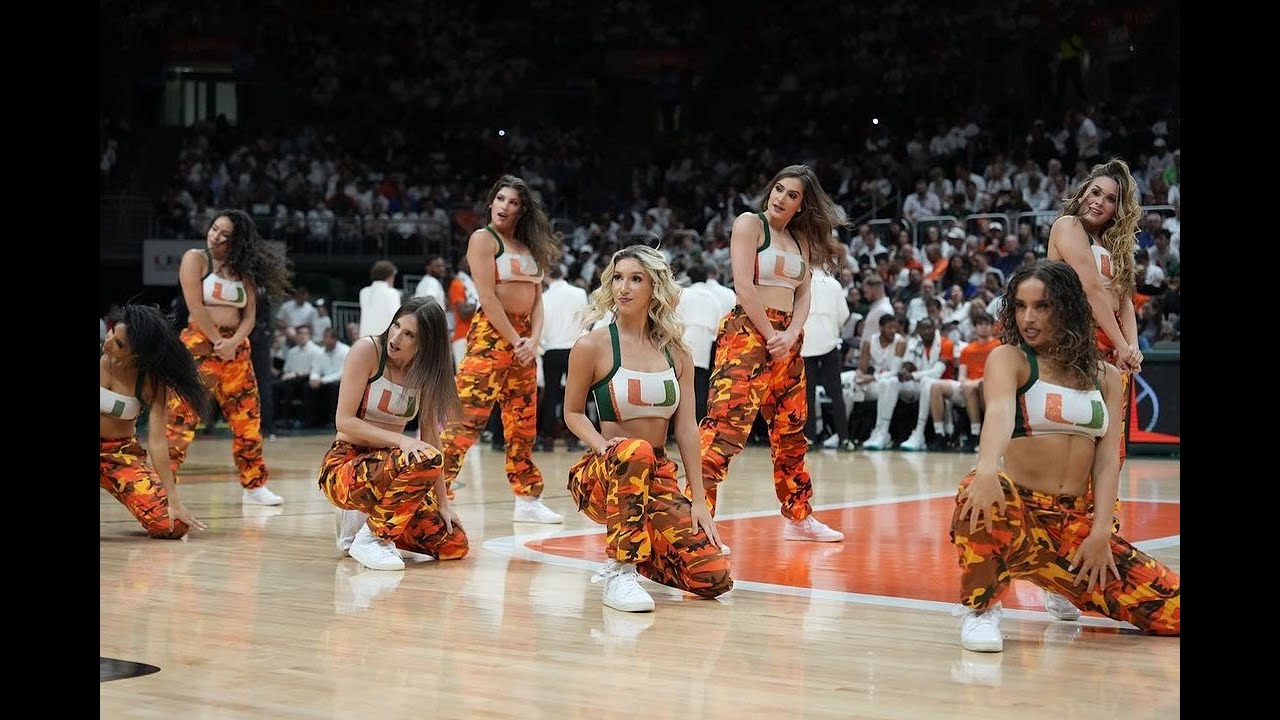 ▶️ Hurricanes Dance Team Go 🧡💚 University of Miami ACC College Basketball