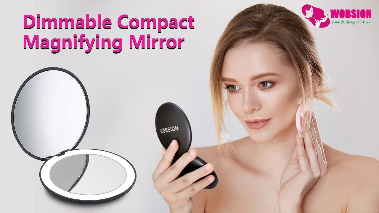Upgrade Wobsion Dimmable Compact Mirror with Light